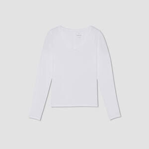 Everlane Women's Supima® Form Ballet Neck T-Shirt in White, Size Extra Large